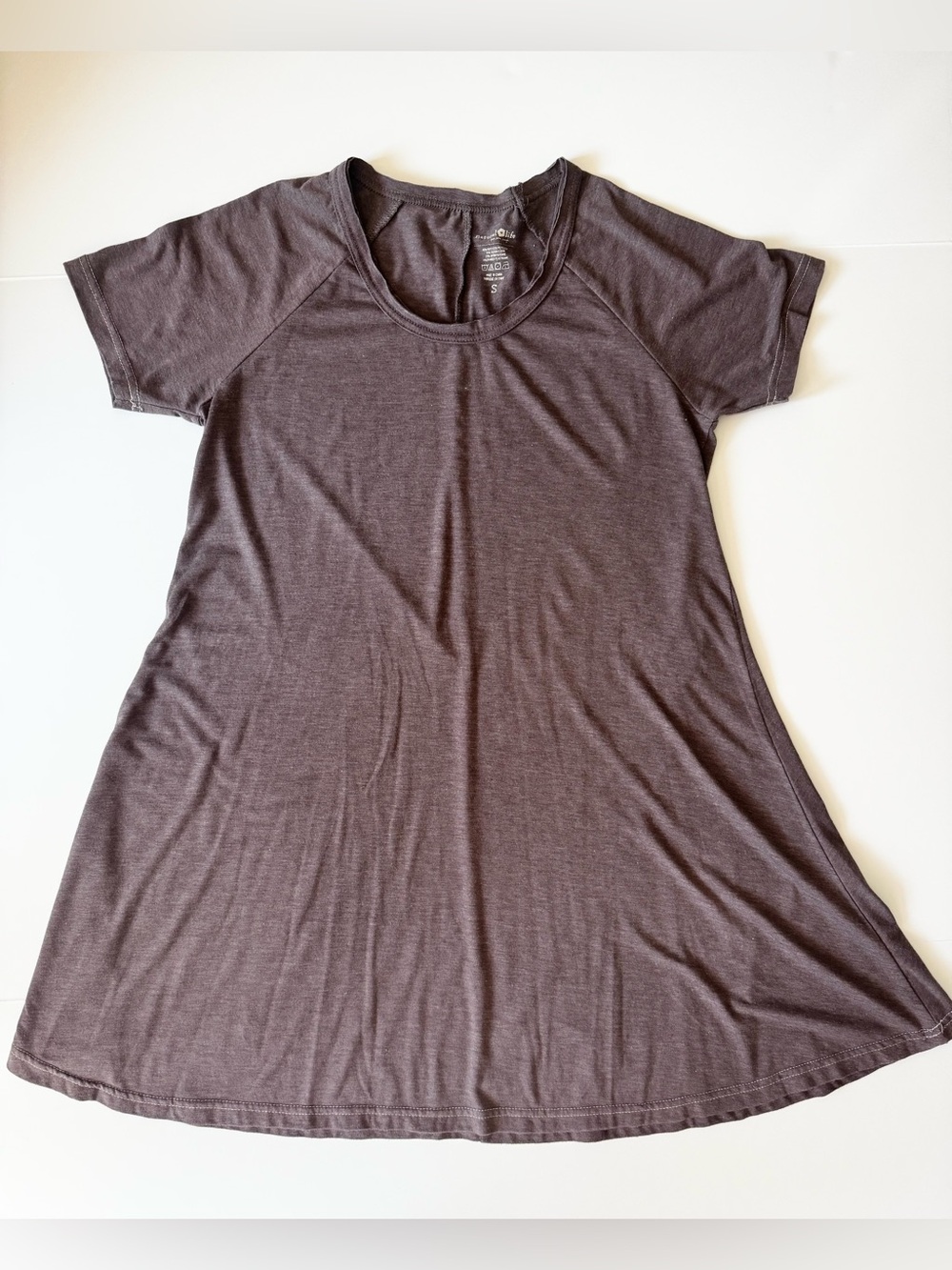 Natural Life Short Sleeved T-Shirt Mini Dress, Brown, Women’s Size Small